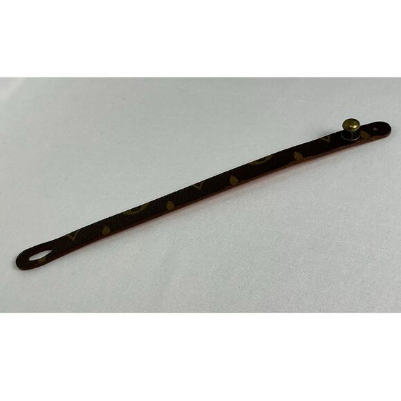 Louis Vuitton Monogram Canvas Vachetta Leather Bracelet Bonze - Picture 10 of 11